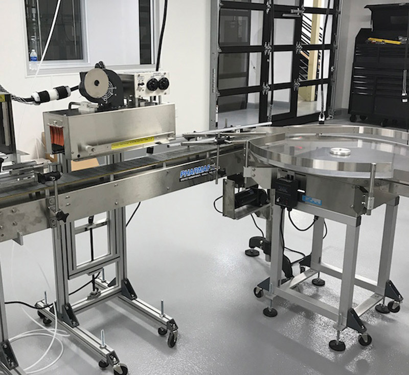 Deitz Pharmafill packaging machines include casters