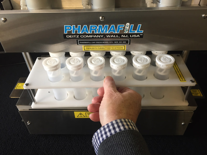 Pharmafill Cap Press CP3 Capper from Deitz Presses Caps Onto Bottles