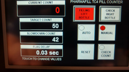 Deitz Pharmafill TC4 tabletop tablet counter HMI