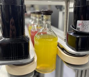 Bottomless Conveyor Safely Suspends Filled Bottles for Secure Transfer, Bottom Coding