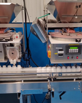 Dual Lane Conveyors Feed Two Tablet Counters to Double Speed