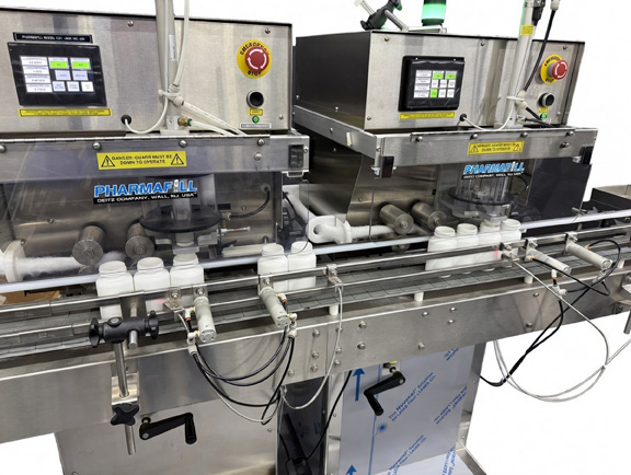 Deitz Pharmafill CS1 cotton inserters set in series for faster inserting