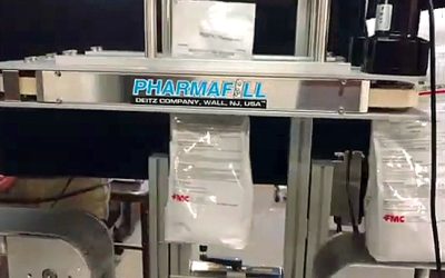 Bottomless Conveyor Permits Automated Printing on Underside of Flexible Packaging Pouches